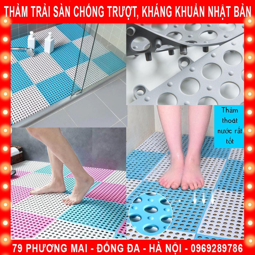 Thảm Nhựa Trải Sàn Nhà, Phòng Ăn, Phòng Tắm Chống Trơn Trượt (30x30cm)