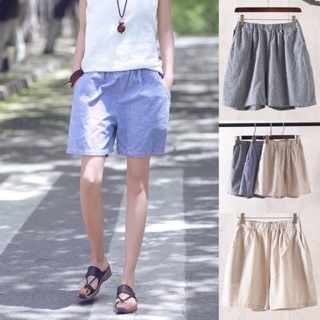 Quần linen sọc chất liệu thoáng mát phong cách Hàn quốc