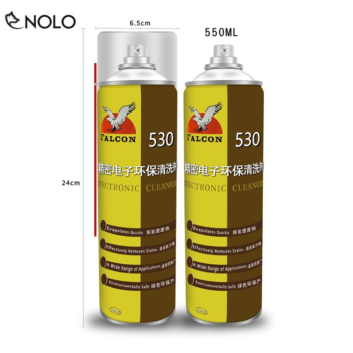 Chai Vệ Sinh Làm Sạch Bo Mạch Điện Màn Hình Điện Tử Falcon M530 Dung Tích 550ml Có Tặng Kèm Ống Xịt Dài