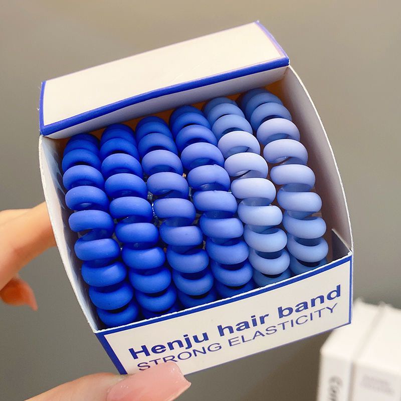 Hộp 6 Dây buộc tóc lò xo co giản 2 da màu pastel