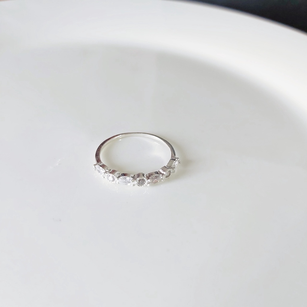 Nhẫn bạc nữ nạm đá Gavia lấp lánh DaLiA Jewelry nhẫn bạc thật 925 cao cấp