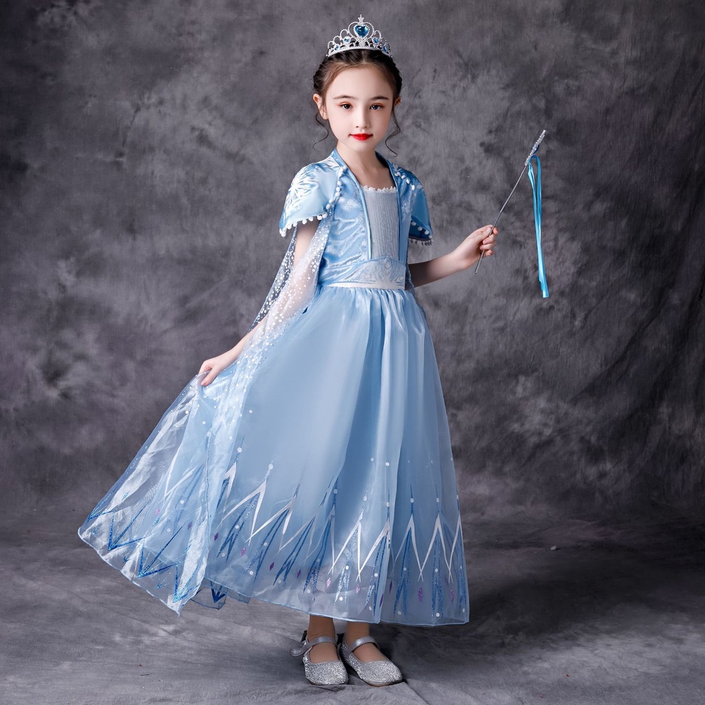 HM1143 Đầm Hóa Trang Nữ Hoàng Băng Giá Elsa Frozen 2 Cao Cấp Cho Bé Gái Từ 15 Đến 30kg