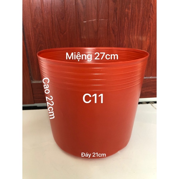 { 30 Cái } Chậu Nhựa Trồng Cây C11 Mềm Màu Đỏ 27x22