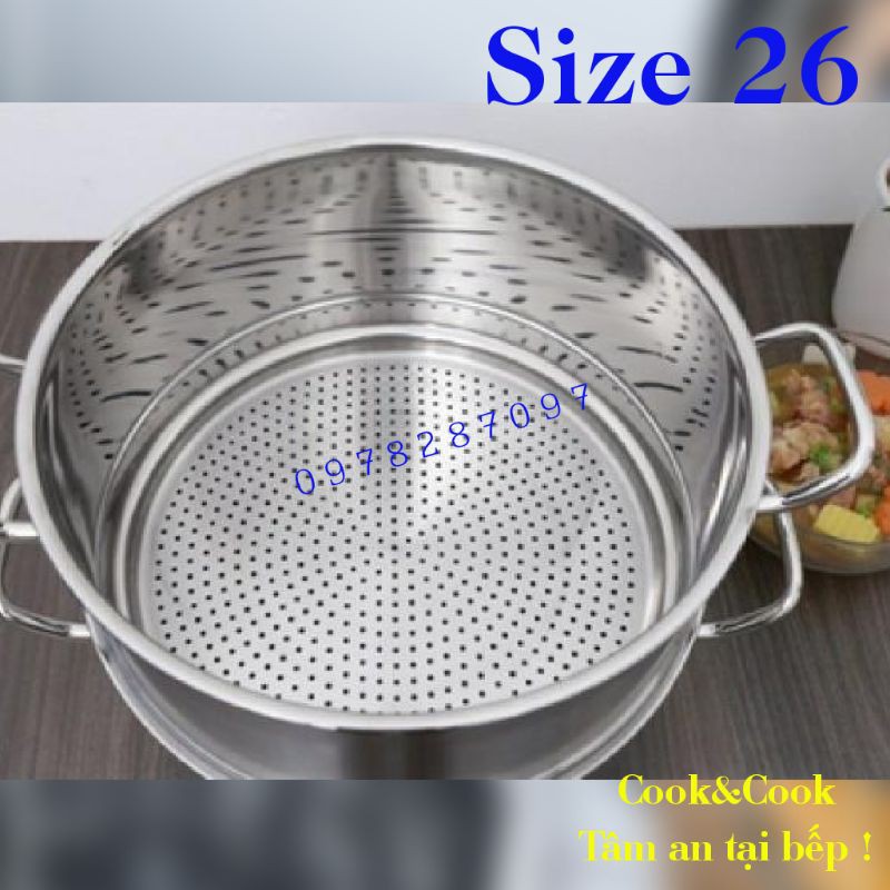 [Chính Hãng] Ngăn xửng hấp inox size 26 Vietcook cao cấp