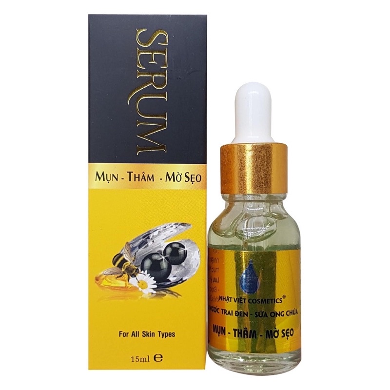 SERUM NHẬT VIỆT MỤN THÂM MỜ SẸO NGOC TRAI ĐEN SỮA ONG CHÚA