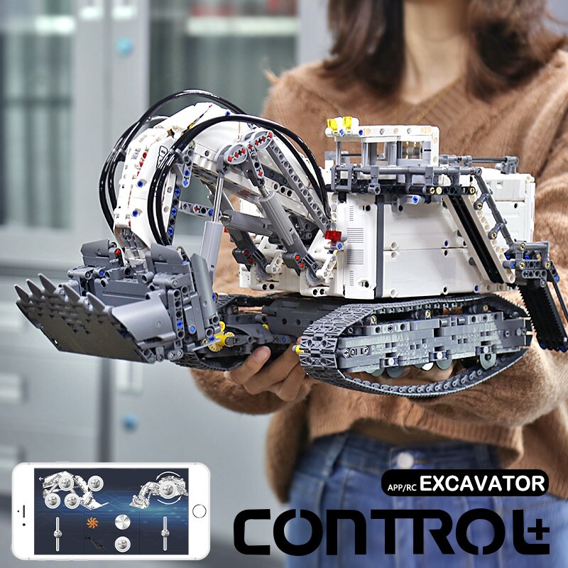 Đồ chơi giáo dục Lắp Ráp mô hình  siêu xe Mould king 13130 Liebherr R 9800 Excavator