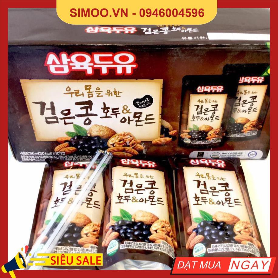 💥 ⚡ SẢN PHẨM CHÍNH HÃNG 💥 ⚡ Sữa Óc Chó Đậu Đen Hạnh Nhân Sahmyook Foods Hàn Quốc, Hộp 20 gói *195ml 💥 ⚡