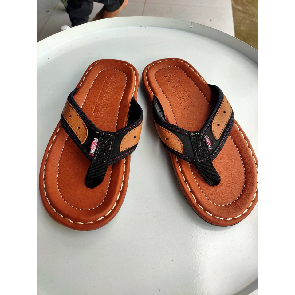 (XẢ KHO)Dép Kẹp Da Nam Cao Cấp Mẫu Mới Siêu Đẹp Hồng Thạnh from lớn