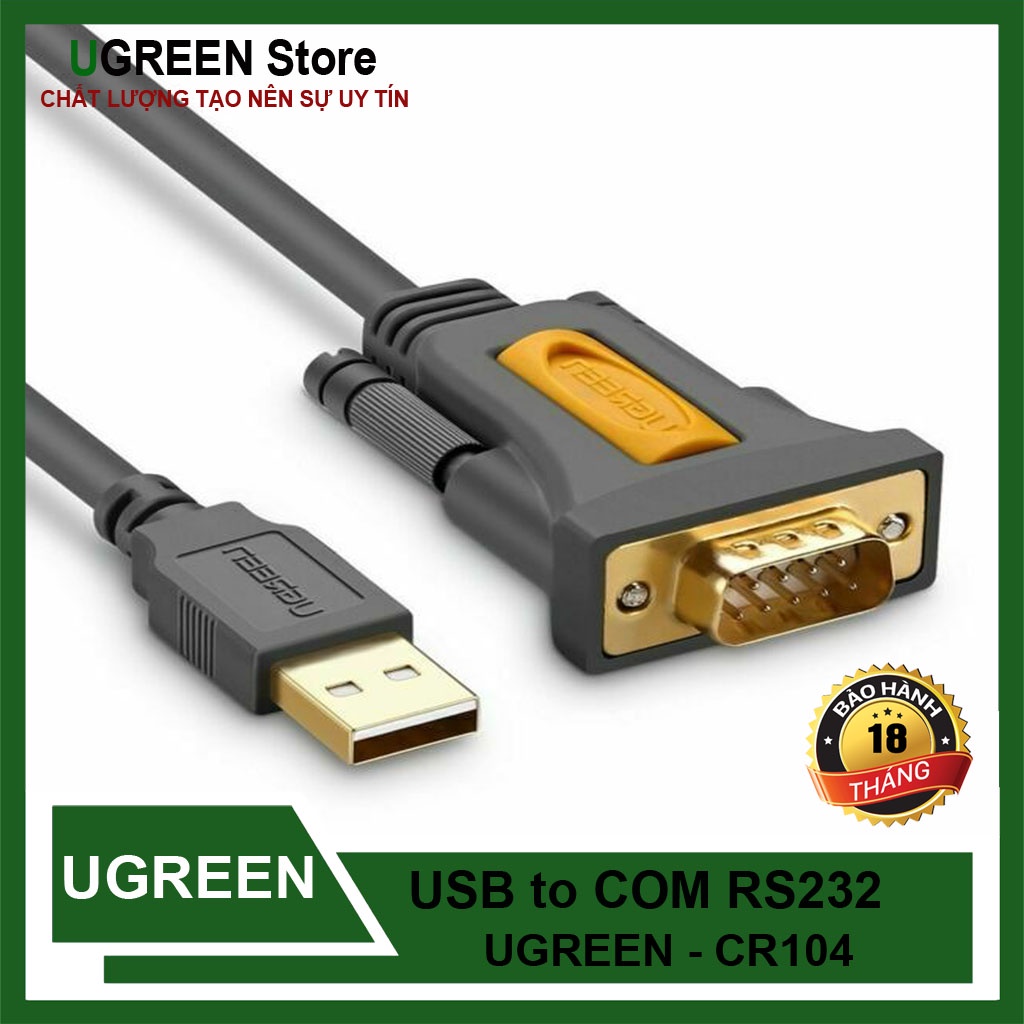 Cáp Chuyển USB to Com RS232 Chính Hãng Ugreen CR104