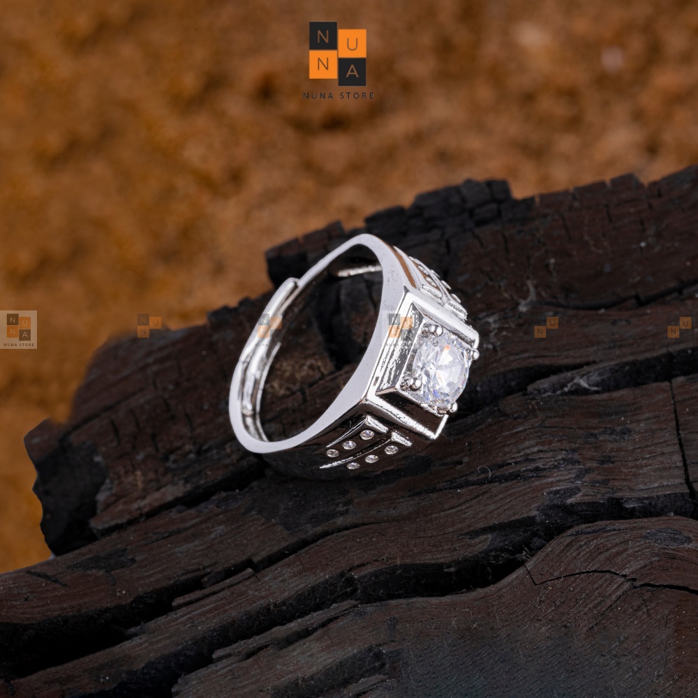 Nhẫn nam nhẫn làm từ bạc 925 có gắn đá nhân tạo thời trang DN1002