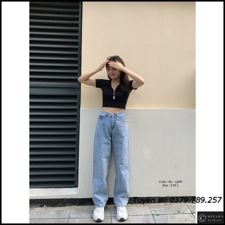 [Sỉ] Quần jean nữ baggy giá rẻ TA07