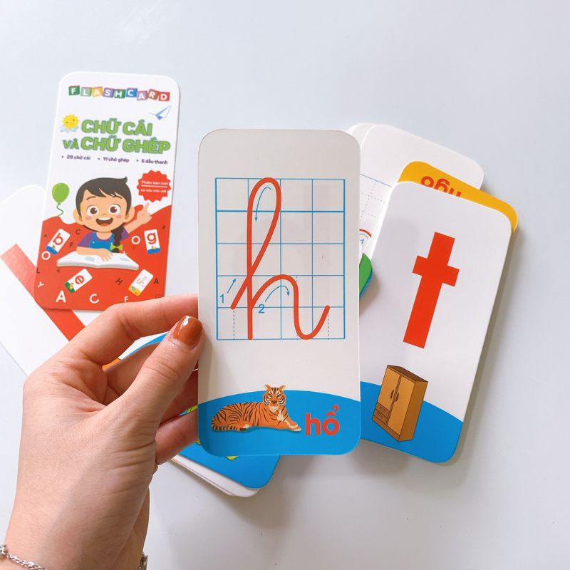 bộ thẻ giấy giúp làm quen chữ cái và âm sắc