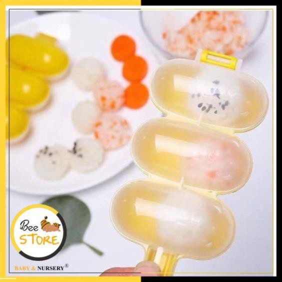 [MỞ KHO SỈ BÁN LẺ] Bộ Khuôn Lắc MÀU CAM Tạo Hình Cơm Nắm Bento Cho Bé Ăn Dặm (Kèm vá/muôi múc cơm)