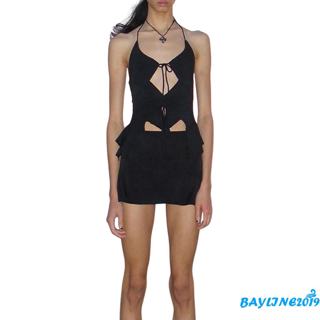 Áo Sát Nách Cổ Yếm Màu Trơn Thời Trang Mùa Hè Dành Cho Nữ Màu Trắng/Đen