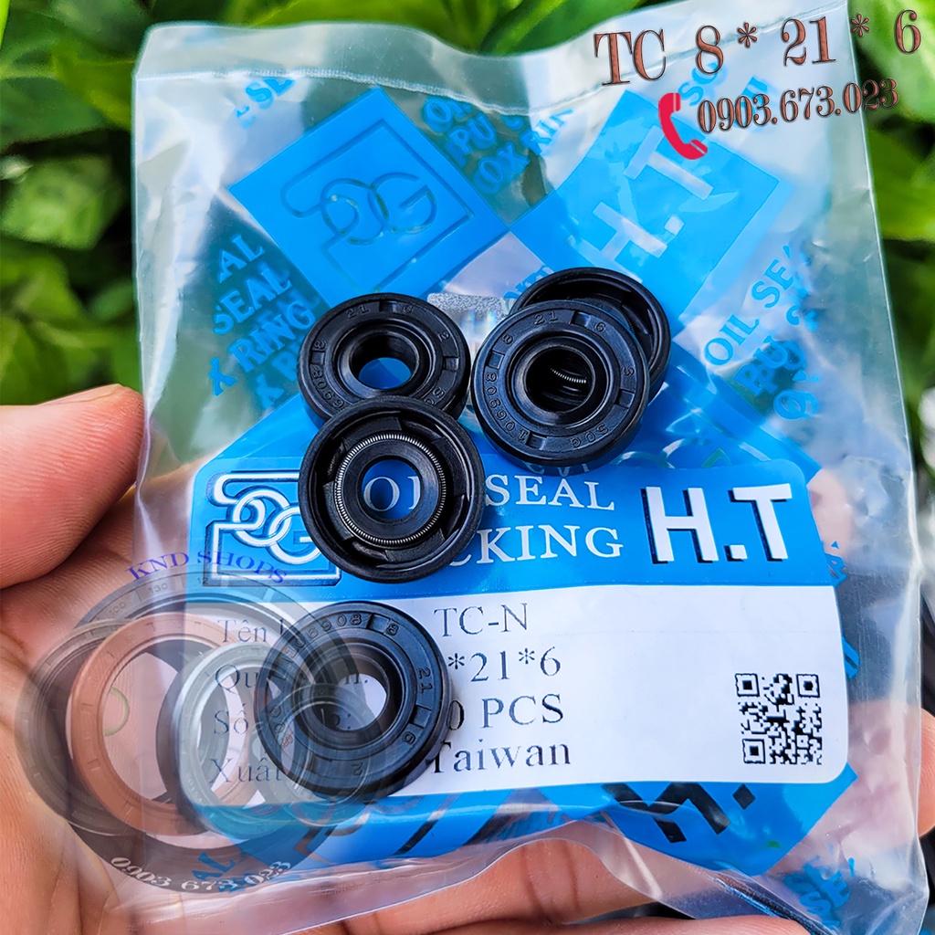 Phốt chặn dầu trục SOG/NAK TC 8*21*6 | Janite TG 8*21*6 và bạc đạn 608 LLU, phụ tùng cho máy rửa bát, máy bơm nước