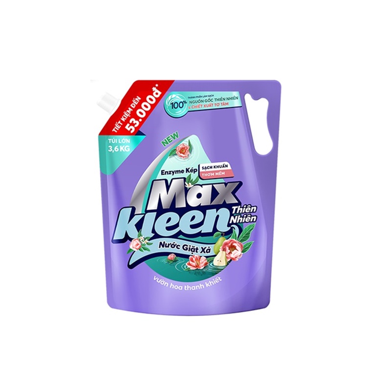 Túi Nước Giặt Xả Maxkleen Thiên Nhiên 3.6kg