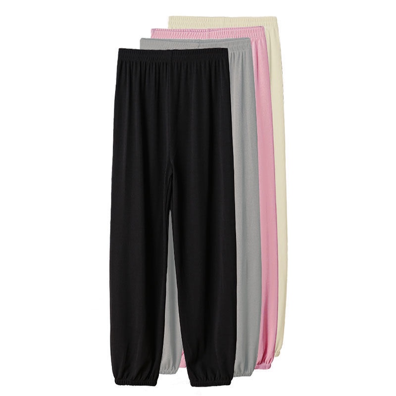 Quần túm dài bằng lụa lạnh dáng rộng mỏng nhẹ thể thao chống muỗi cho nữ