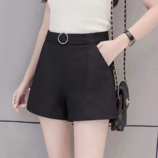 Quần Short nữ vải umi xuất hàn phối đai cao cấp
