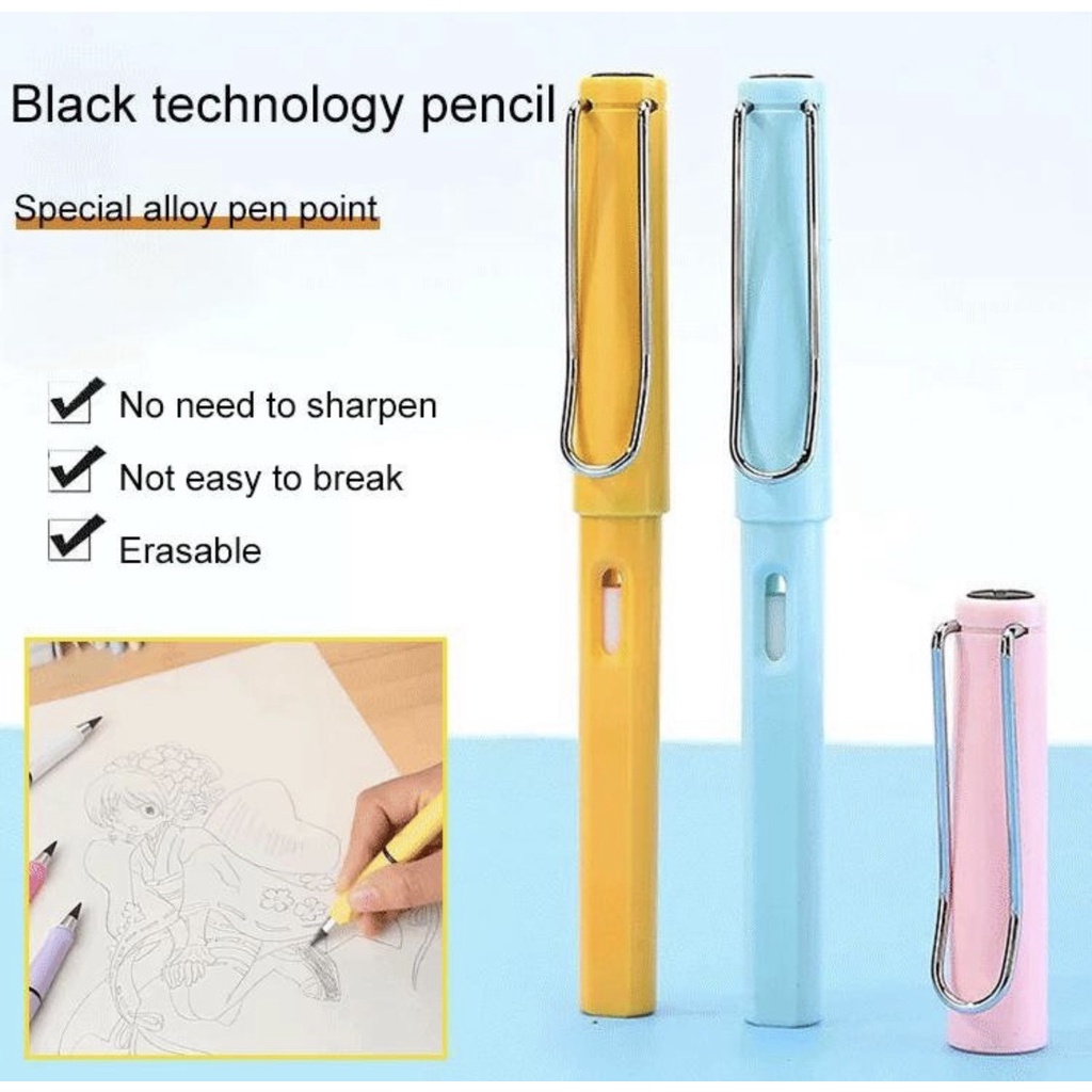 Bút chì vĩnh cửu không cần chuốt dành cho học sinh tập viết (có kèm tẩy trong bút)