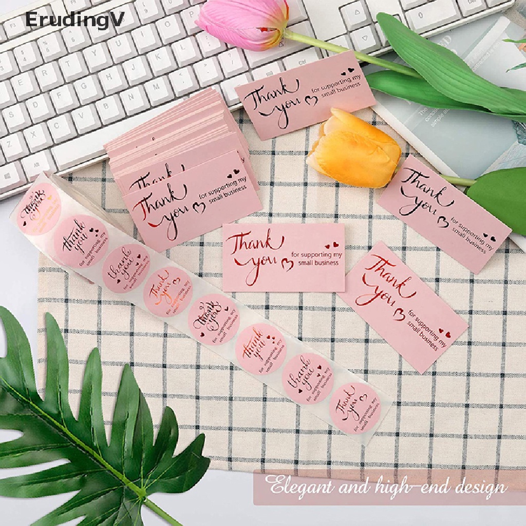 Nhãn Dán Thank You Màu Hồng Trang Trí Gói Quà