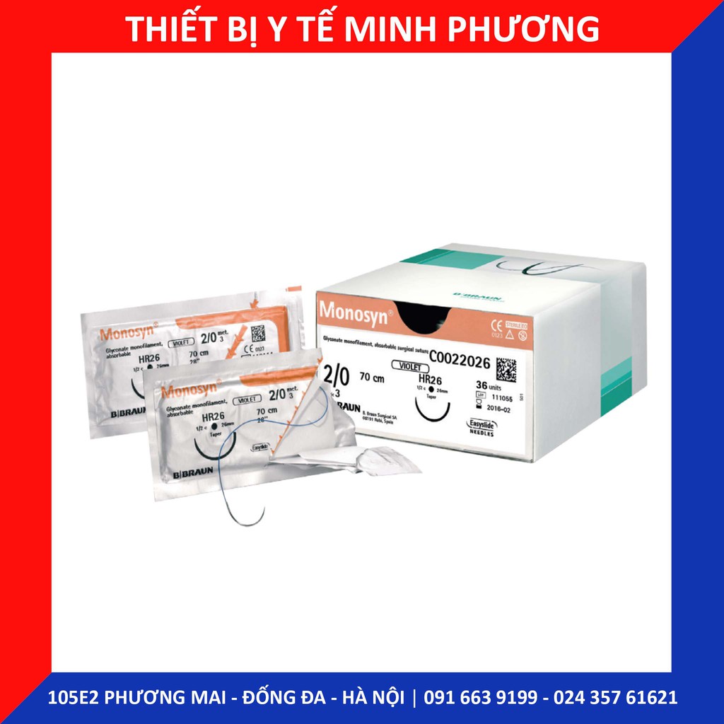 Bán lẻ chỉ khâu phẫu thuật MONOSYN BRAUN các số 3/0 4/0 5/0 6/0