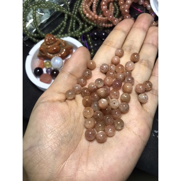 Hạt đá mặt trời Sun.stone 7-7.5mm làm HandMade , DIY