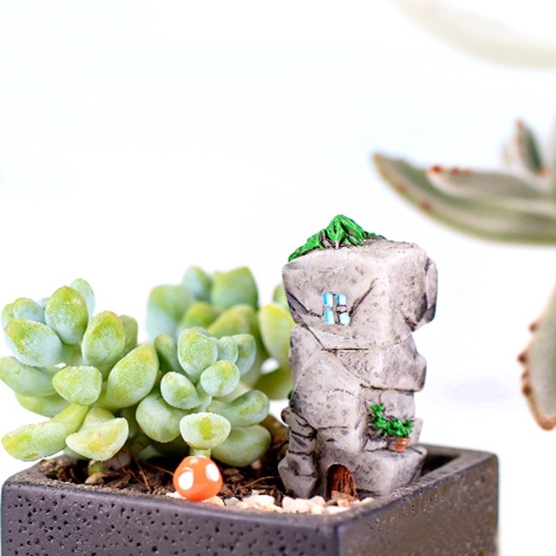 Mô hình ngôi nhà đá thu nhỏ dùng trang trí khu vườn