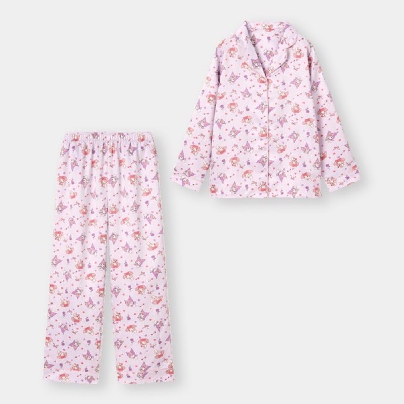 Bộ quần áo dài pyjama nữ in hoạt hình Melody ngộ nghĩnh, dễ thương của GU - Nhật Bản