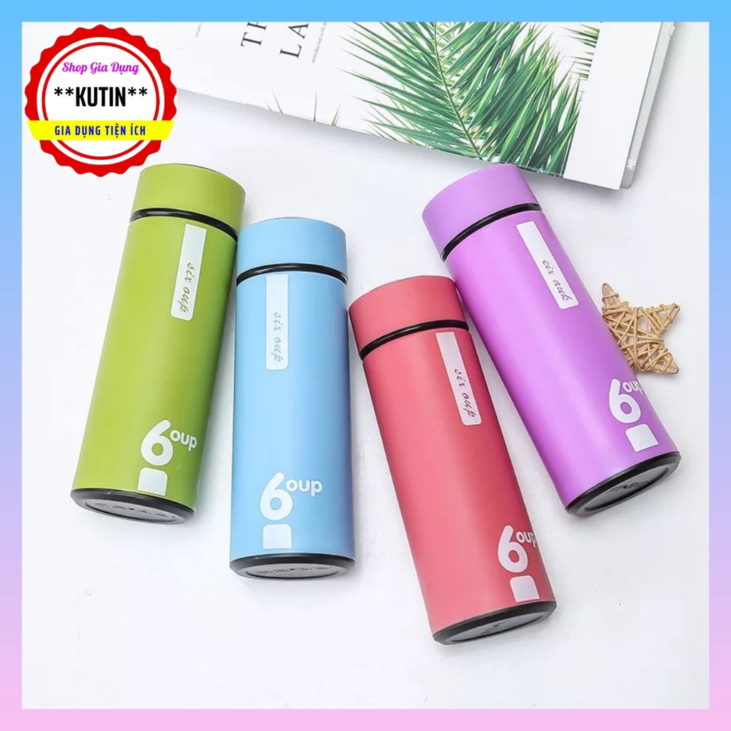 Bình giữ nhiệt 6oup lõi thủy tinh 2 lớp sang trọng, nhỏ gọn, siêu tiện lợi