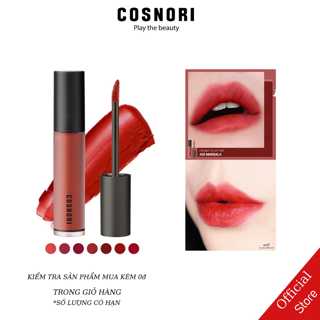 Son Kem Cosnori Creamy Velvet Tint màu 05 MARSALA