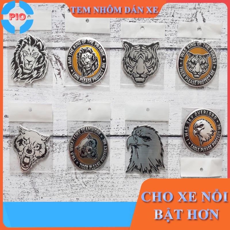 Tem Nhôm Cao Cấp Trang Trí Xe Máy, Trục Bánh Xe Hơi Hình Thú Chịu Nhiệt, Chống Thấm Nước