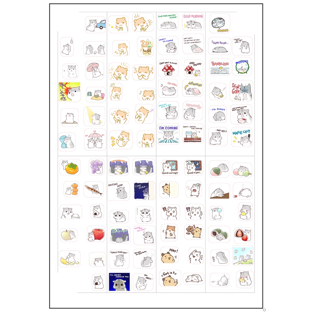 sticker hoàng đế mèo jinbeisan kero nomo duck vô diện hamster SI17 hình dán trang trí dán sổ dán điện thoại 1tờ 7*19,5cm