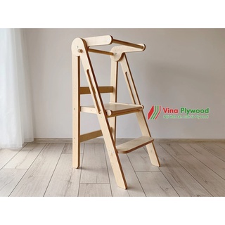 Ghế đứng bếp cho bé, rèn luyện tính tự lập cho con gấp gọn chất liệu plywood