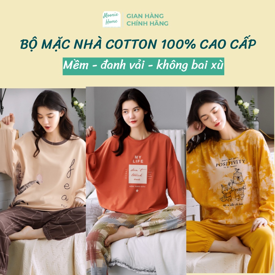 [20+ MẪU] Đồ Bộ Nữ Mặc Nhà Đẹp Thu Đông Dài Tay Chất Cotton Cao Cấp (Ảnh + Video Thật)