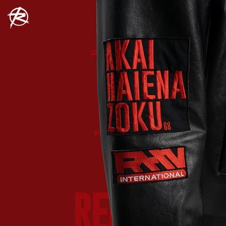 Áo khoác da Biker Leather Jacket Red Hyenas