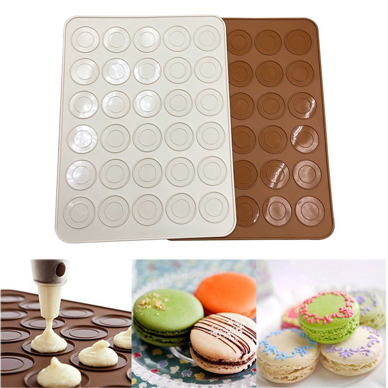 Khuôn Silicone 30 Ô Làm Bánh Macaroon