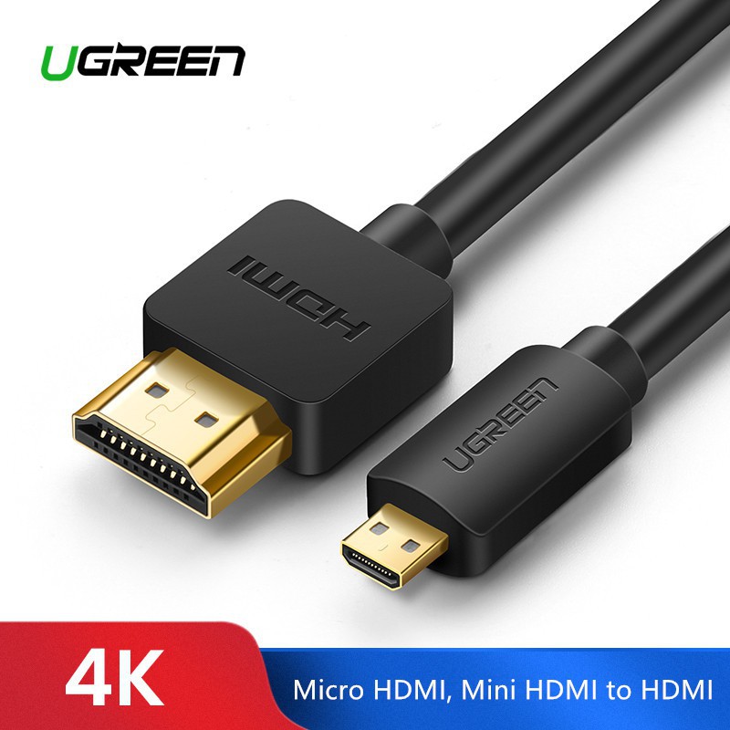 [Mã ELHACE giảm 4% đơn 300K] Cáp Micro HDMI sang HDMI 2k x 4k,3D Chính Hãng Ugreen 30102 30103 30104 HD127