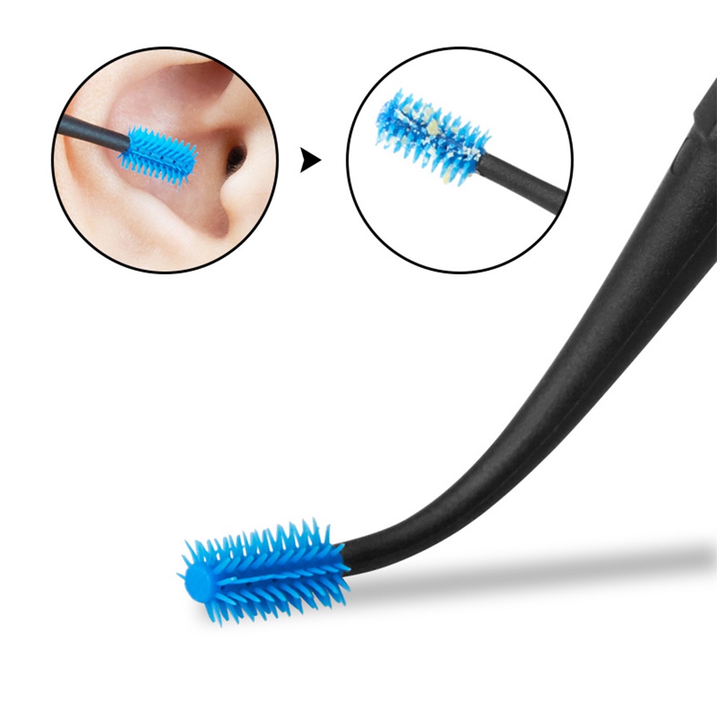Dụng Cụ Lấy Ráy Tai Hai Đầu Dạng Xoắn Màu Xanh Dương