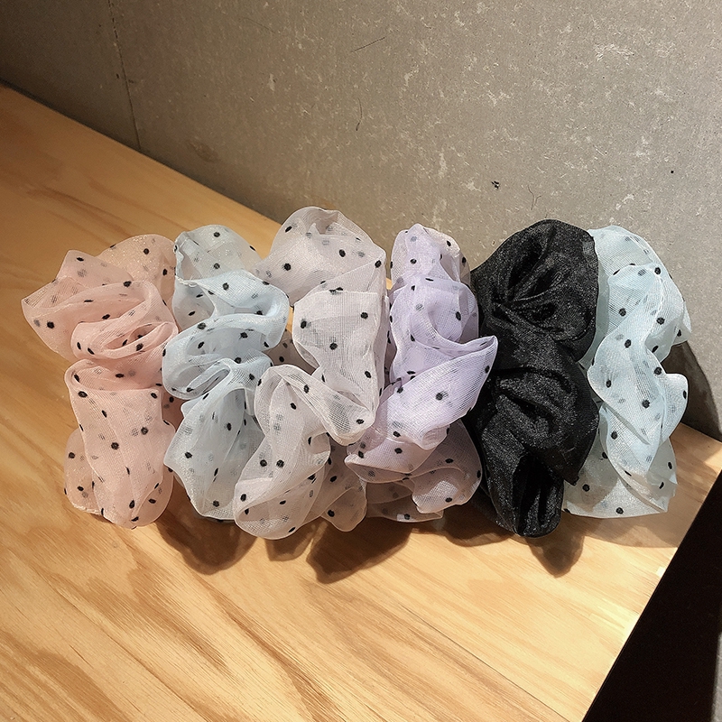 Dây buộc tóc chấm bi nhỏ -INS Scrunchies