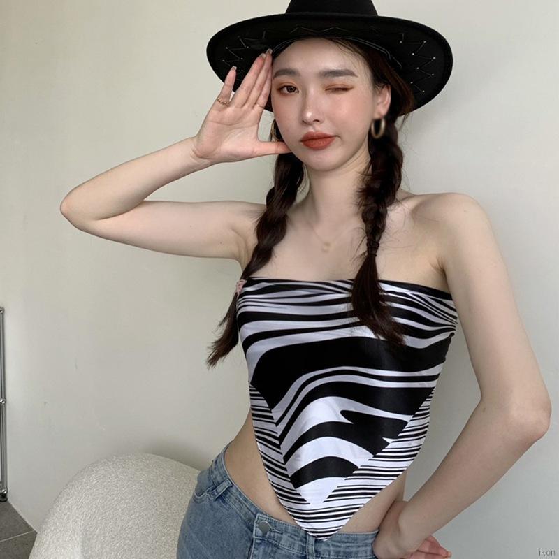 Áo Lửng Hai Dây In Họa Tiết Quyến Rũ Dành Cho Nữ