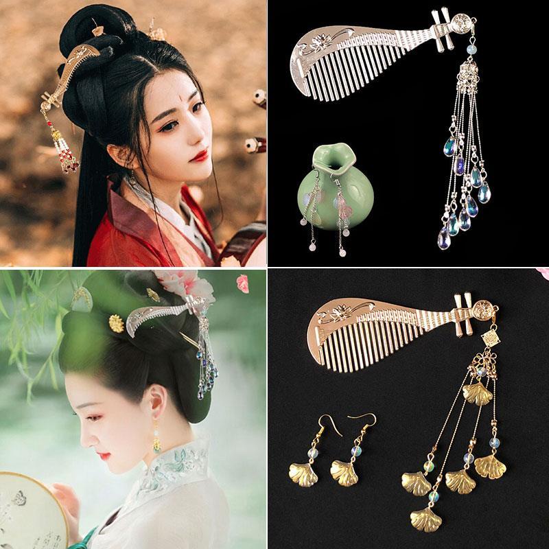 Lược Cài Tóc Pipa Phối Tua Rua Màu Sắc Đẹp Mắt Thời Trang