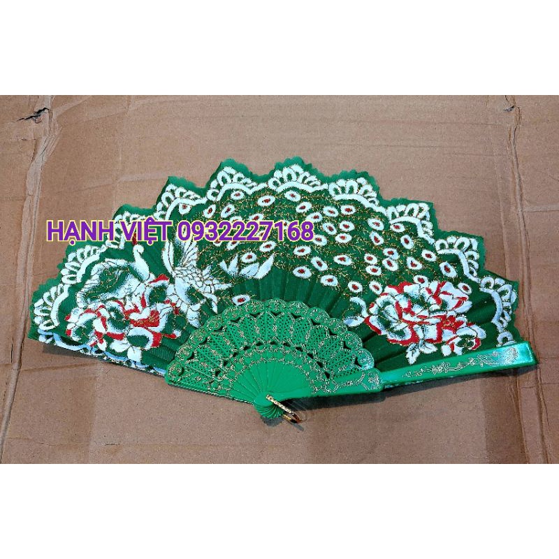 Quạt lụa hoa văn dùng cúng lễ  , làm oản thờ  , hầu dâng , chụp ảnh , ....- Trang phục phụ kiện Hầu Đồng