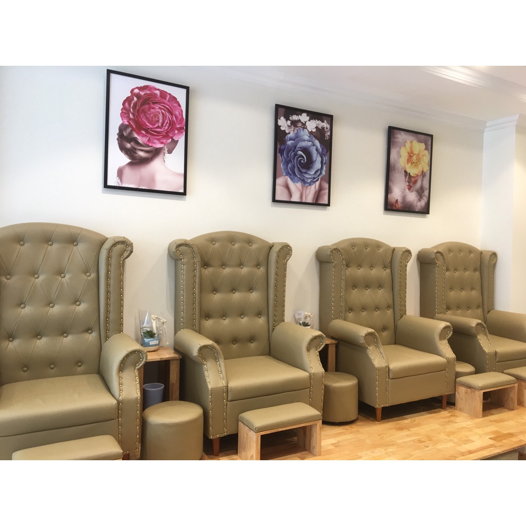Tổng hợp tranh cavas cô gái và hoa hiện đại gồm khung