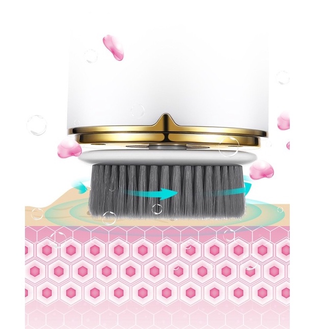 Máy rửa mặt Electric Cleaser Pro 3in1, máy massage mặt 3 đầu thay thế mẫu mới 2022