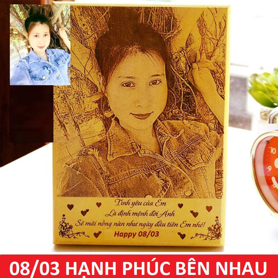 Tranh gỗ để bàn khắc hình ảnh theo yêu cầu