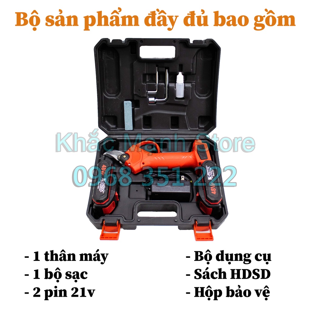 Bộ Kéo Cắt Tỉa Cành Cây K-MAX Dùng Pin 36v 5 Cell Không Chổi Than Siêu Tiện Lợi