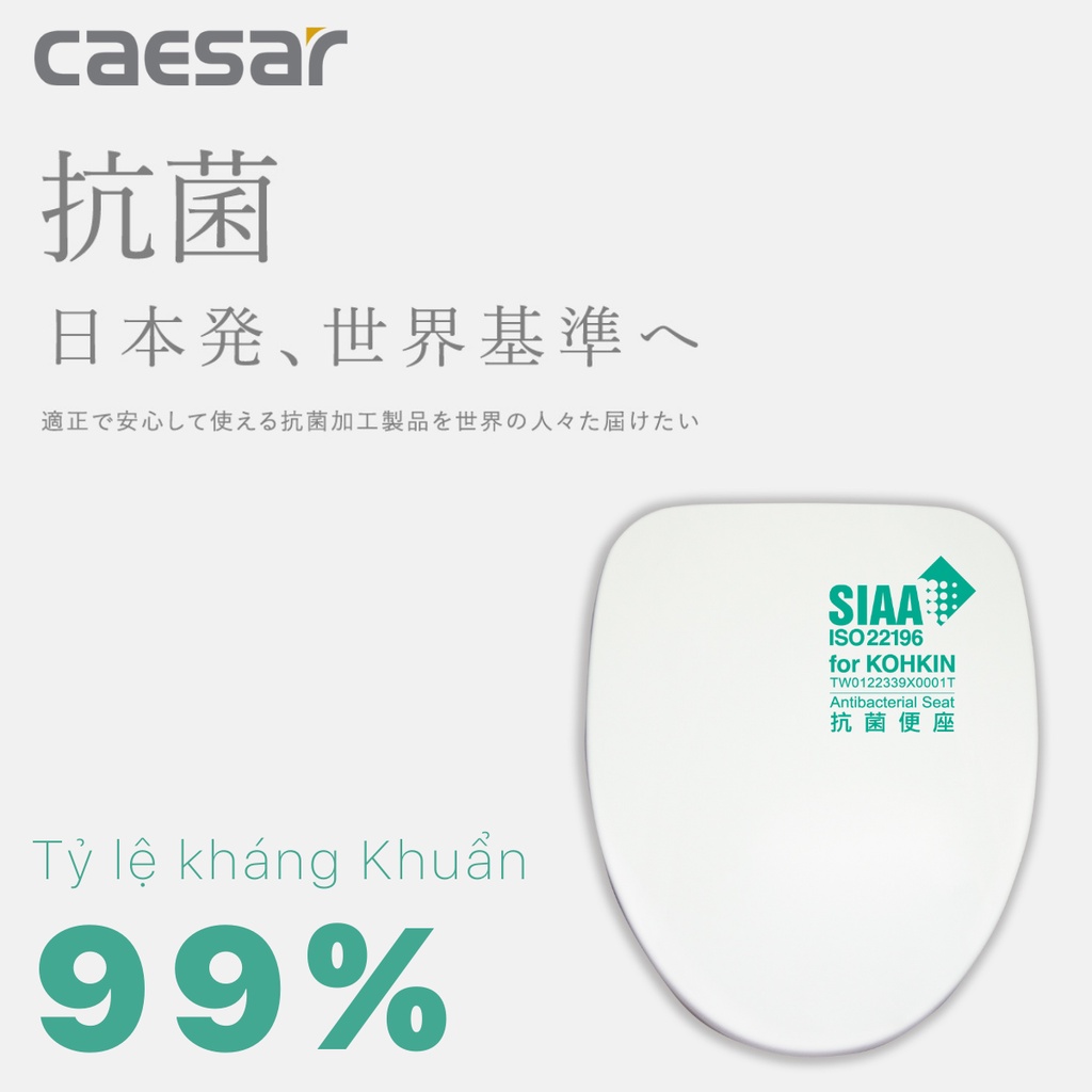 Nắp bàn cầu kháng khuẩn M232 rơi êm Caesar