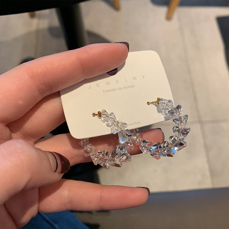 Bông Tai Chuỗi Tròn Đính Pha Lê Thanh Lịch