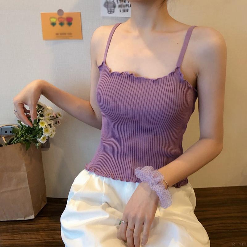 Áo hai dây dệt kim ôm dáng gợi cảm cho nữ