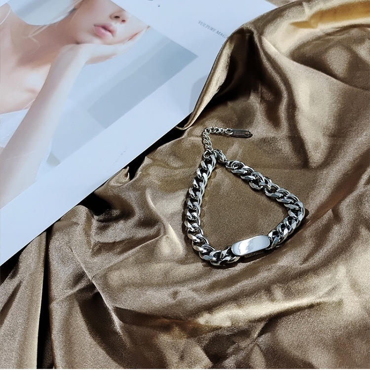 Vòng Tay Nam Thời Trang Nam Unisex, Vòng Đeo Tay Nam Nữ Basic  Punstore Màu Bạc Đen  - Lắc Tay Square